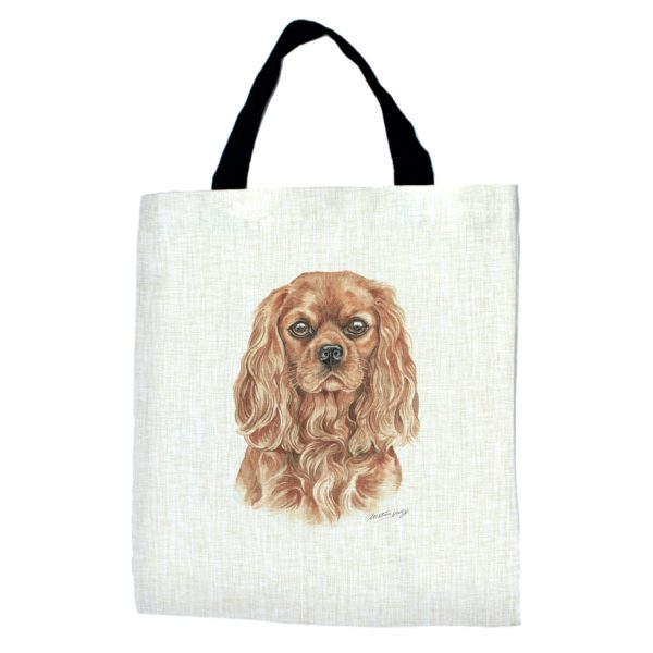 Ruby Cavalier King Charles Spaniel Dog Tote Bag