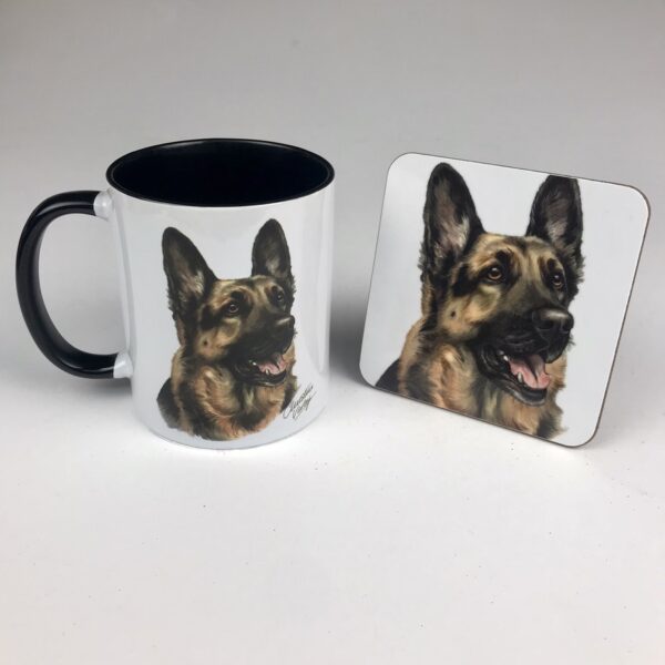 German Shepherd Dog Mug and coaster set