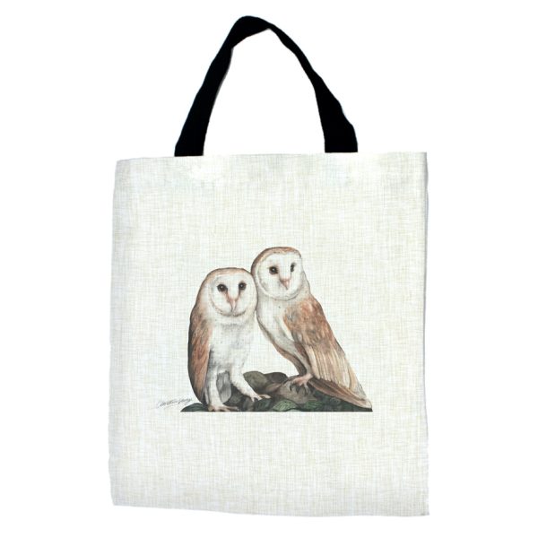 Barn Owl Pair Tote Bag