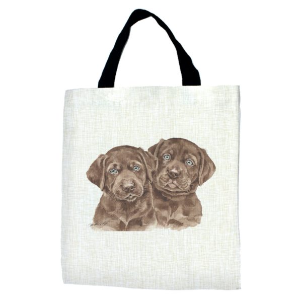 Chocolate Labrador Puppies Tote Bags