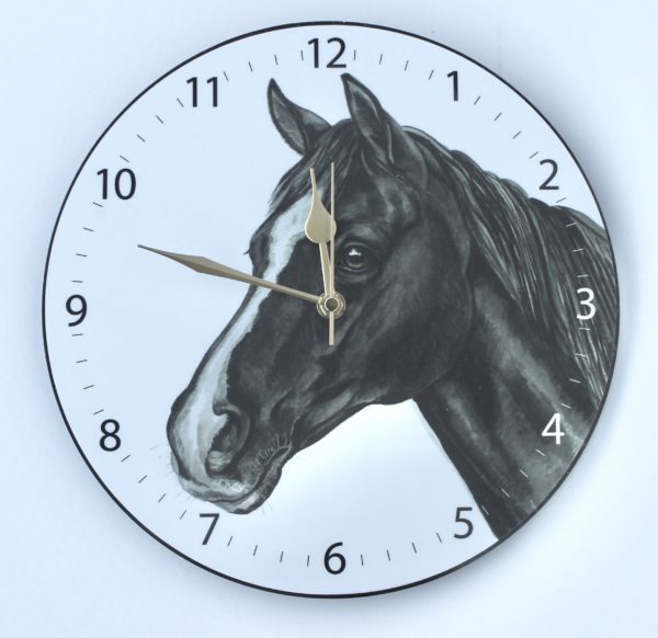 Black & White Horse Wall Clock CLK-EQ02