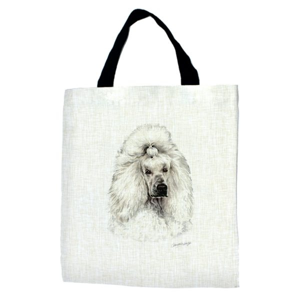 White Standard Poodle Dog Tote Bag